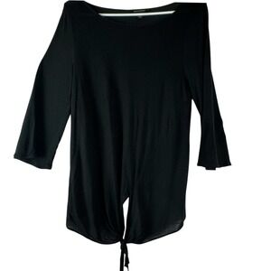 Banana Republic Black Tie Front Long Sleeve Top Women's Size Medium